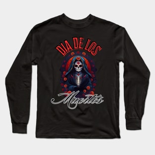 Dia De Los Muertos-Text Long Sleeve T-Shirt